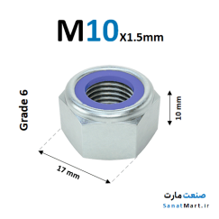 مهره کاسه نمدی قطر 10 کلاس 6