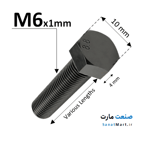 پیچ خشکه قطر 6 طول های مختلف