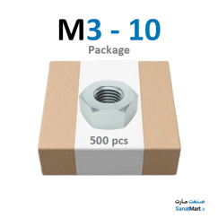 مهره گالوانیزه سفید قطر 3 تا 10