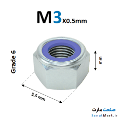 مهره کاسه نمدی قطر 3